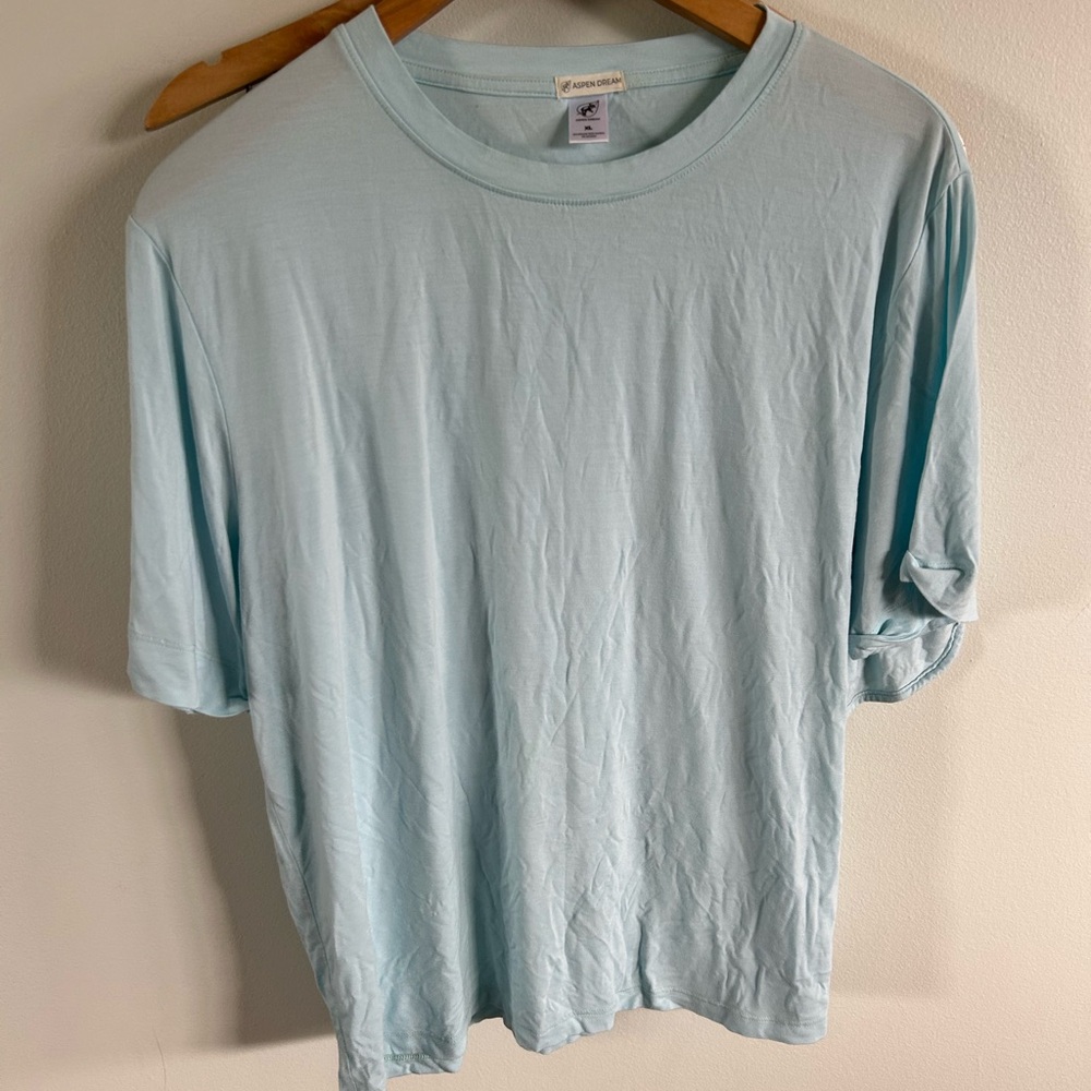 Aspen Dream Womens Pajamas Short Shirt Set Size XL Blue